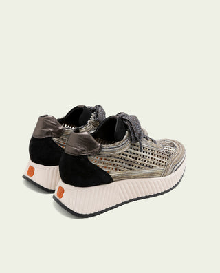 CHAUSSURES DE SPORT EN CUIR ET TISSU INÉS NOIR