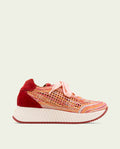 CHAUSSURES DE SPORT EN CUIR ET TISSU INÉS ROUGE