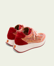 CHAUSSURES DE SPORT EN CUIR ET TISSU INÉS ROUGE