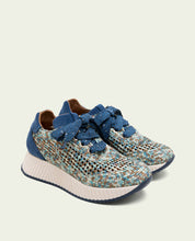 CHAUSSURES DE SPORT EN CUIR ET TISSU INÉS BLEU