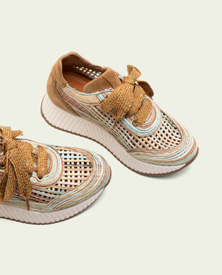 CHAUSSURES DE SPORT EN CUIR ET TISSU INÉS CUIR