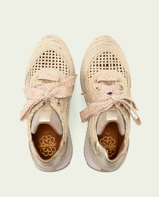 CHAUSSURES DE SPORT EN CUIR ET TISSU INÉS ARENA OR