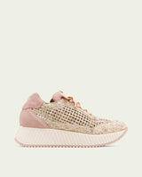 CHAUSSURES DE SPORT EN CUIR ET TISSU INÉS ROSE