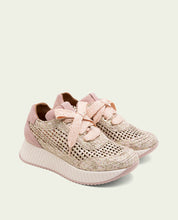 CHAUSSURES DE SPORT EN CUIR ET TISSU INÉS ROSE