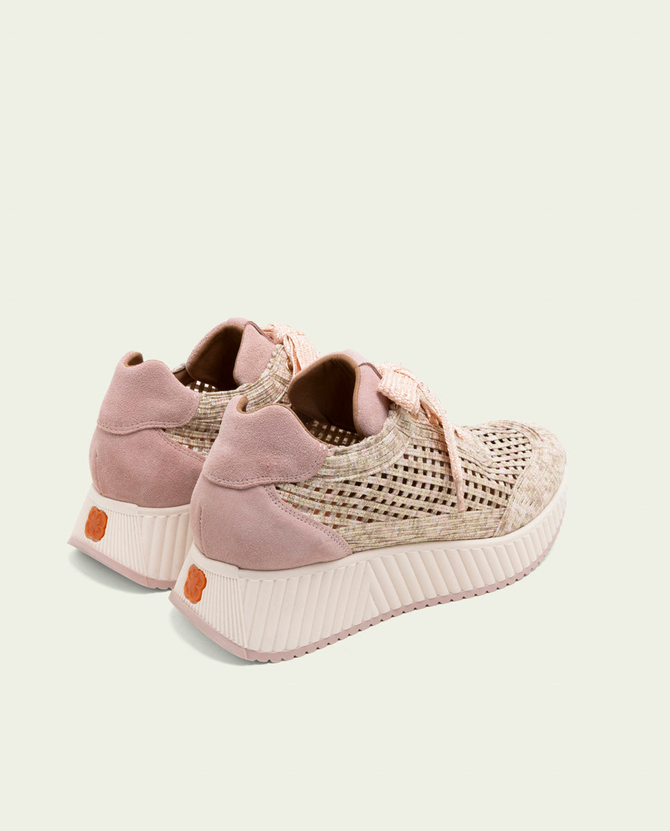 CHAUSSURES DE SPORT EN CUIR ET TISSU INÉS ROSÉ