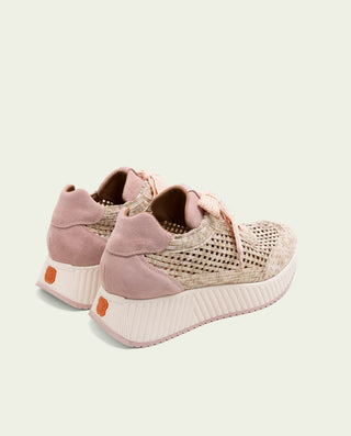 CHAUSSURES DE SPORT EN CUIR ET TISSU INÉS ROSE