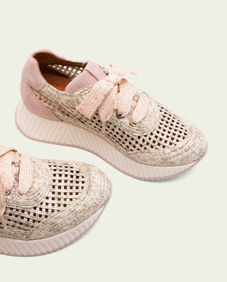 CHAUSSURES DE SPORT EN CUIR ET TISSU INÉS ROSE