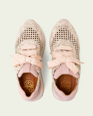 CHAUSSURES DE SPORT EN CUIR ET TISSU INÉS ROSE