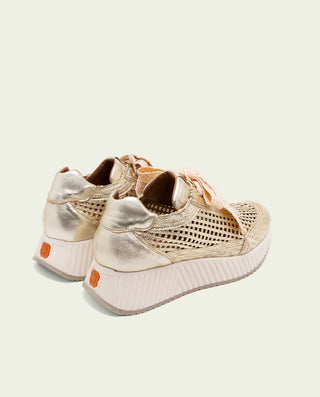 CHAUSSURES DE SPORT EN CUIR ET TISSU INÉS OR