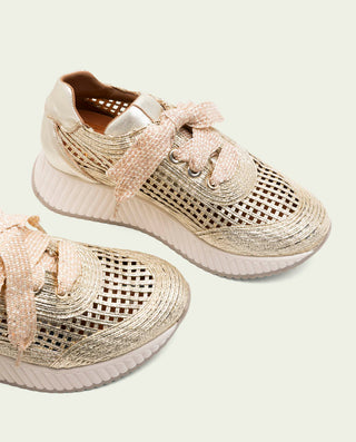 CHAUSSURES DE SPORT EN CUIR ET TISSU INÉS OR