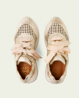 CHAUSSURES DE SPORT EN CUIR ET TISSU INÉS OR