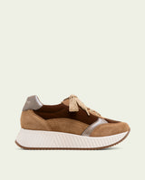 BASKETS PLATES EN CUIR ET VELOURS ZOE CUIR