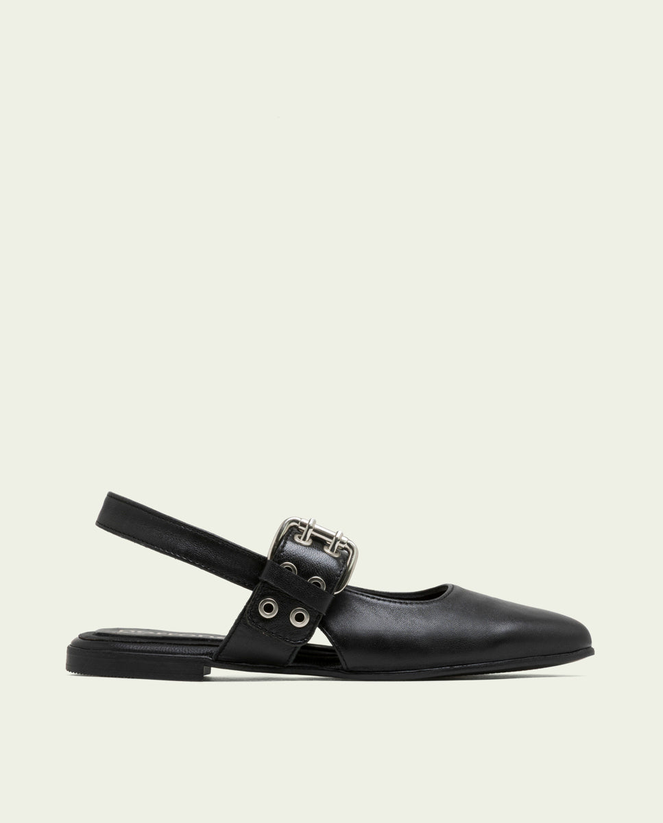 BALLERINES PLATES EN VELOURS VANESA NOIR