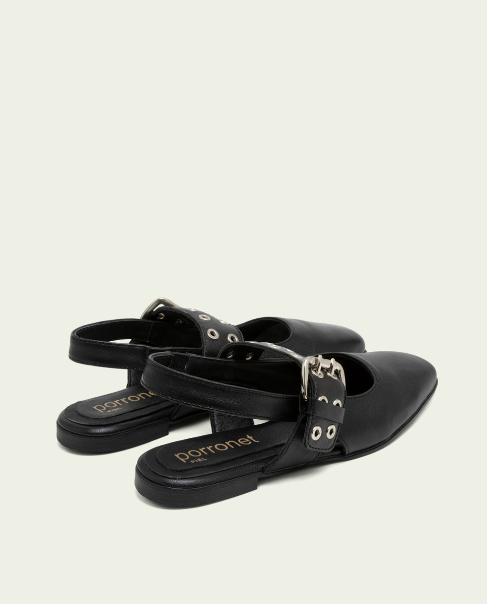 BALLERINES PLATES EN VELOURS VANESA NOIR