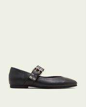 Ballerines plates en cuir Vilma noir
