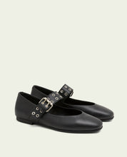 Ballerines plates en cuir Vilma noir