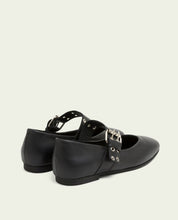 Ballerines plates en cuir Vilma noir