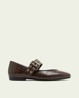 BALLERINES PLATES EN CUIR VEGA MOKA