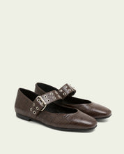 BALLERINES PLATES EN CUIR VEGA MOKA