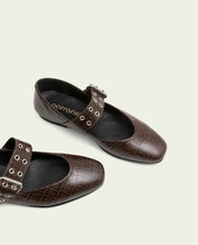 BALLERINES PLATES EN CUIR VEGA MOKA