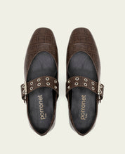 BALLERINES PLATES EN CUIR VEGA MOKA