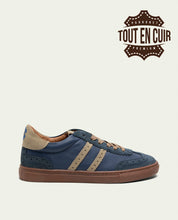 BASKETS SPORT CUIR MOKA ET MOUTARDE MADRID