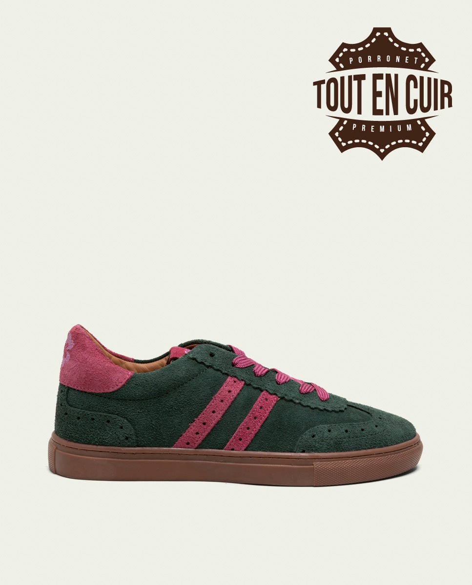 BASKETS SPORT DAIM VERT ET ROSE BERLIN