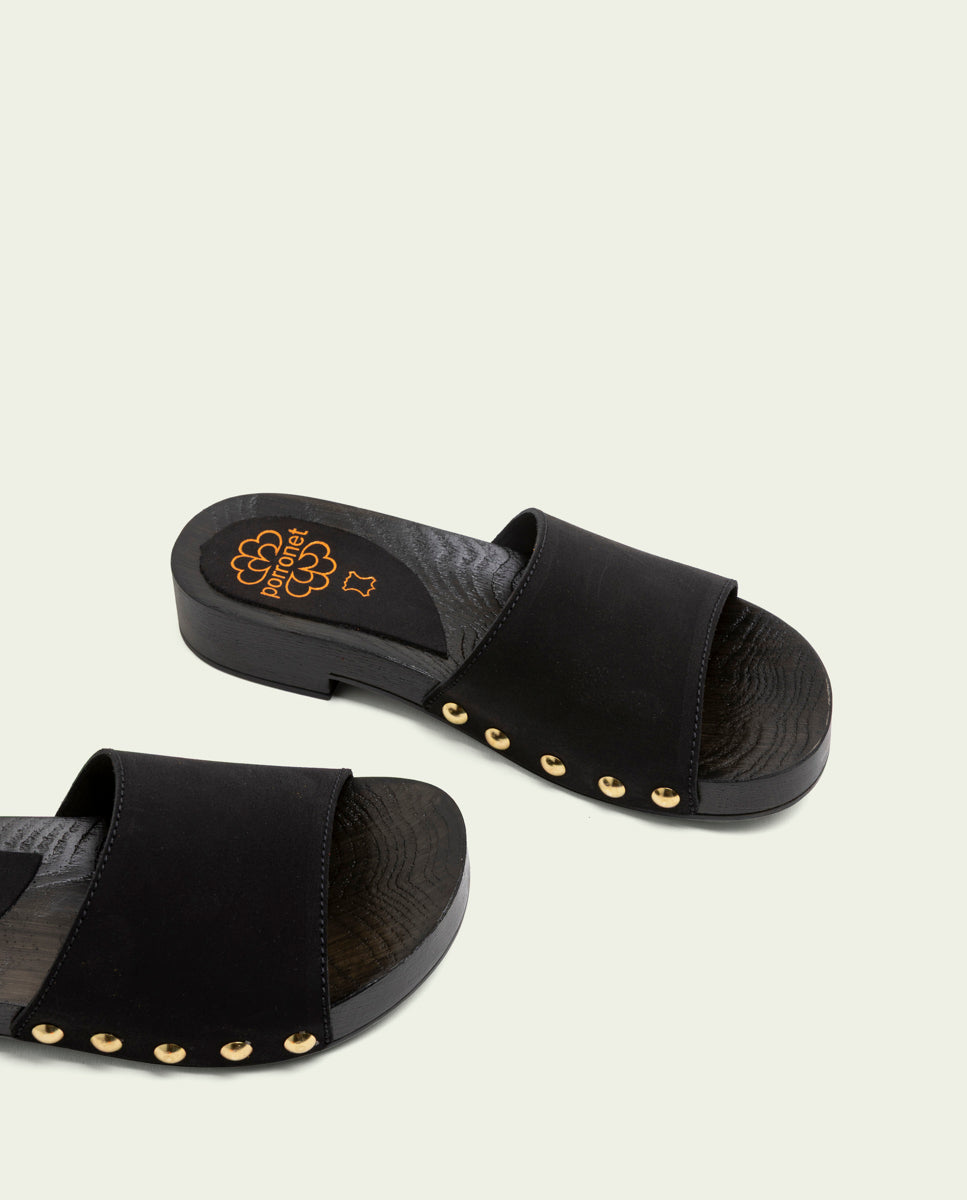 SANDALES EN CUIR À TALONS VALERIA NOIR