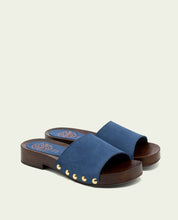 SANDALES EN CUIR À TALONS VALERIA BLEU