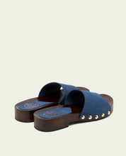 SANDALES EN CUIR À TALONS VALERIA BLEU