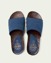 SANDALES EN CUIR À TALONS VALERIA BLEU