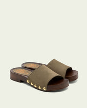 SANDALES EN CUIR À TALONS VALERIA KAKI