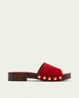 SANDALES EN CUIR À TALONS VALERIA ROUGE