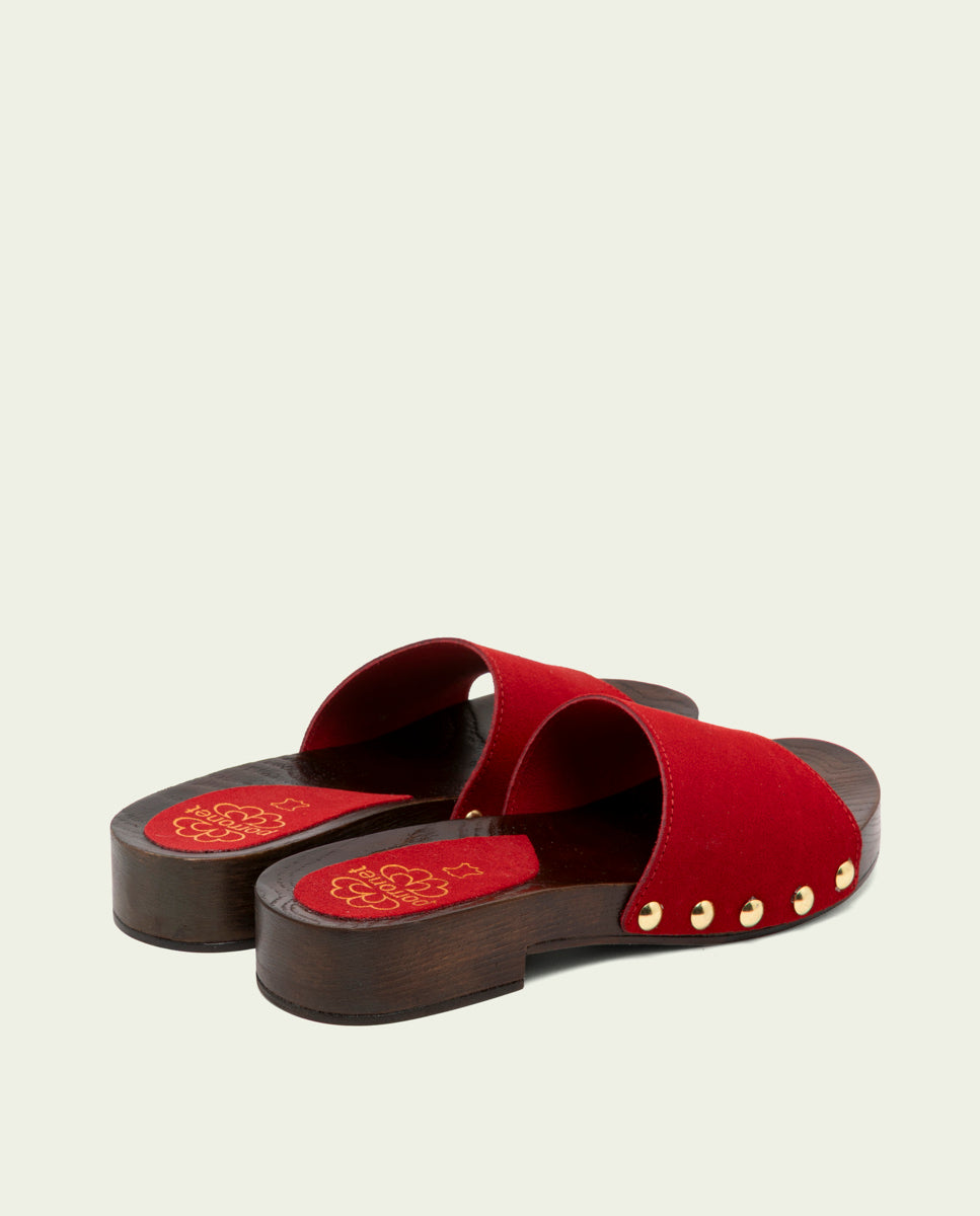 SANDALES EN CUIR À TALONS VALERIA ROUGE