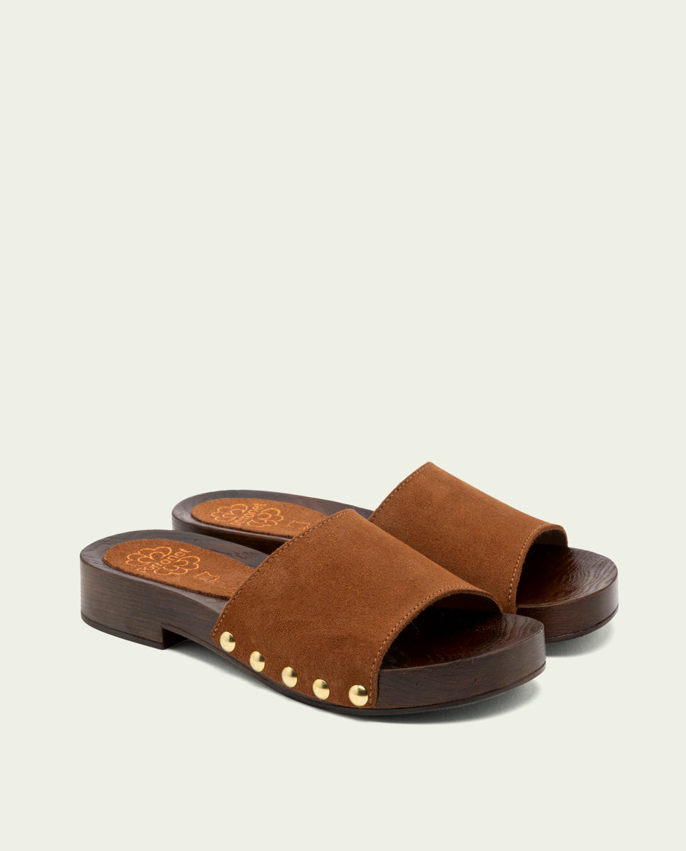 SANDALES EN CUIR À TALONS VALERIA COULEUR CUIR