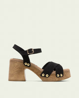 SANDALES À TALONS EN CUIR VANESA NOIR