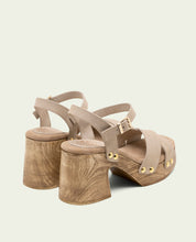 SANDALES À TALONS EN CUIR VANESA SABLE